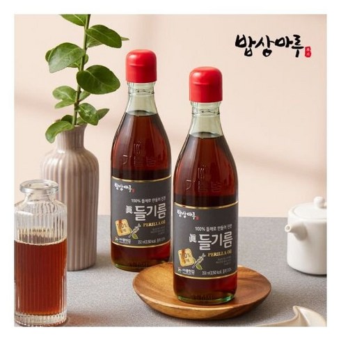 밥상마루들기름 - [밥상마루] 100% 통깨압착 들기름 350ml, 2개