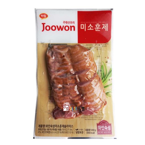 나주배로 숙성한 훈제오리 180gX10팩 - 하림 주원산 오리훈제슬라이스(냉장) 400g 와인숙성 미소 훈제 슬라이스 /, 5개