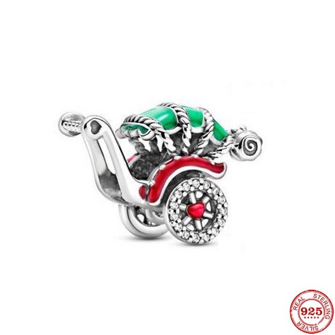 Glitter Christmas Tree Reindeer Snowman Sweet Home Charm Bead Fit Original Pandora Bracelet Silver 9, [35] 15-F1024