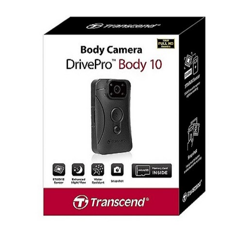 바디캠32g - 트랜센드 DrivePro Body 10 보안용 바디캠 (32GB 패키지) 산업재해/경찰/소방/보안/건설/경비/안전/호신용/블랙박스/배달/오토바이/자전거/킥보드 파인인포