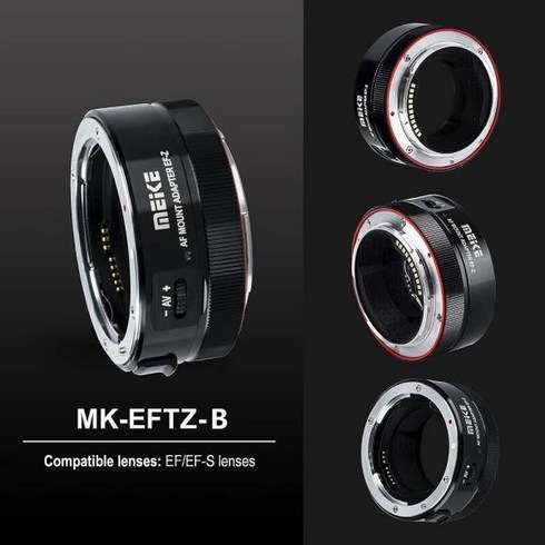 2024년 가성비 최고 eftz30 - Meike MK-EFTZ-B 자동 초점 렌즈 어댑터 링 Canon EF /EF-S Nikon Z 시리즈 카메라 Z5 Z6 Z7 Z30 Z6II Z8, 한개옵션0