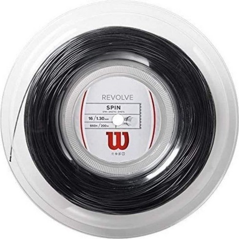 WILSON 윌슨 리볼브 테니스 스트링 - 세트 및 200m 릴 16 및 17 게이지, Revolve, 17_Black | 200m Reel