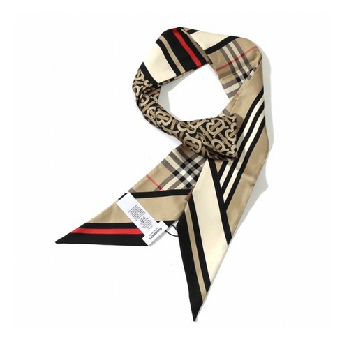 버버리 몽타주 8037017 SS TRIPLE CHECK SLK RBN 실크 스키니 스카프