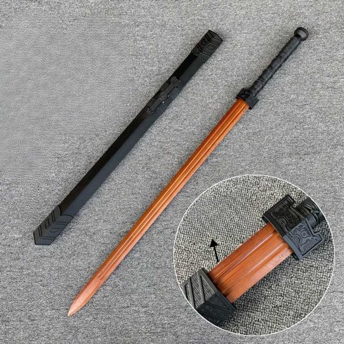 훈련용목검 무술 우슈검 유선형 호신용품 쿵후 원목, A
