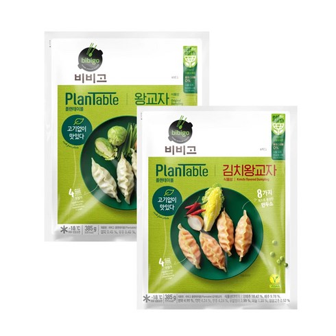비비고 플랜테이블 왕교자 420gX1봉+김치왕교자 420gX1봉, 1세트
