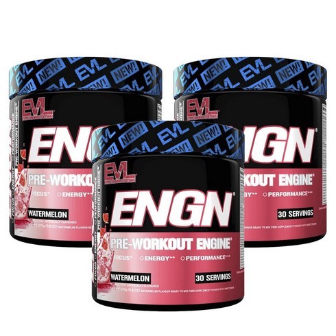 ev3장기렌트 - EVLUTIONNUTRITION ENGN 슈레드 프리-워크아웃 엔진 수박 맛, 3개, 279g