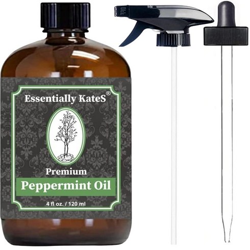 Essentially KateS 페퍼민트 에센셜 118ml(4액량 온스) - Mentha Piperita 100% 순수 천연 및 피부 헤어 정원 주방 스프레이