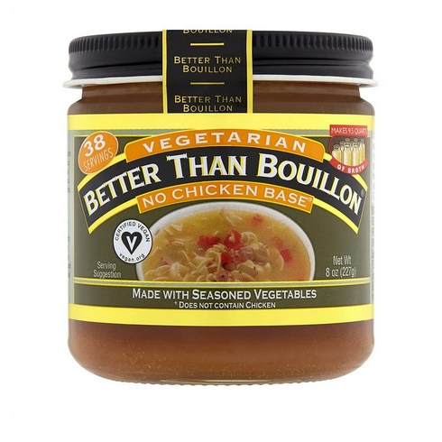 betterthanthemovies - Better Than Bouillon 베러 댄 부용 노 치킨 베이스 요리 스톡 육수 양념 조미료 8oz(227g), 1개, 227g