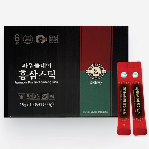 아리항 파워풀데이 국내산 6년근 홍삼스틱 100포 [원산지:국산(충청남도 금산군)], 100개, 9.94mg