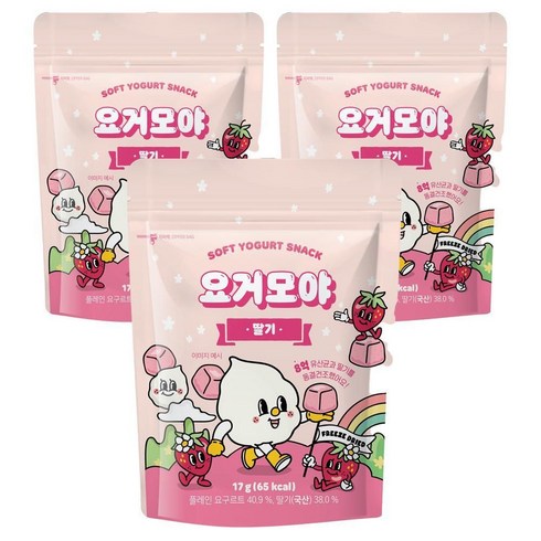 요거모야 - 요거모야 동결건조 요거트 큐브 딸기맛 17g, 본상품선택, 3개