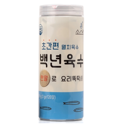 소스락 백년육수 360g(3g X 120알) 초간편 멸치육수 코스트코, 120개, 3g