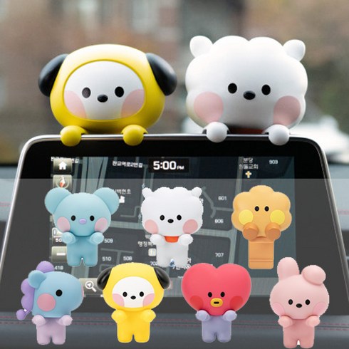 BT21 모니터걸이 방향제 본품+리필 모니터 방향제 귀여운 미니니 피규어 차량용 방향제 사무실 향기 치미 타타 슈키 쿠키 코야 알제이 망 라인프렌즈 피치 프리지아, 모니터방향제_슈키(SHOOKY)_프리지아향