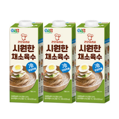 담백한채소육수 - 정식품 간단요리사 시원한 채소육수 950ml, 3개