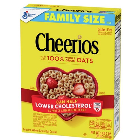 치리오스 토스티드 홀 그레인 오트 시리얼, 1개, 510g