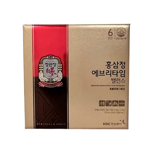 정관장 홍삼정 에브리타임 밸런스 + 쇼핑백, 30포, 10ml, 1박스