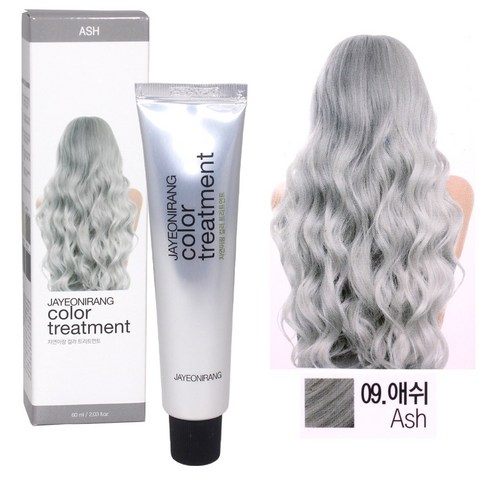 자연이랑 컬러 트리트먼트 (색상 애쉬) 60ml (소량구매구성)/ 컬러착색 동시에 영양공급/ 자연에서온오일/윤기부여/ 정품, 1개