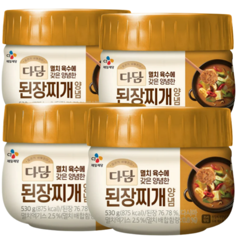 CJ 제일제당 다담 된장찌개 양념 530g 4개