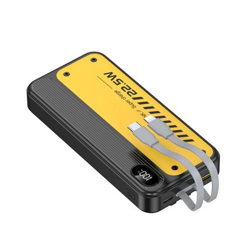 PYHO 보조배터리 22.5W 슈퍼 급속 충전 20000mAh 30000mAh 대용량 애플 삼성 휴대용 보조 배터리 기내 반입 가능, 노란색