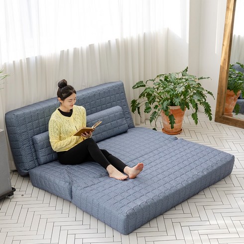 슬립존 20cm 3단 접이식 메모리폼 바닥 토퍼 침대 매트리스 풀옵션 베개포함