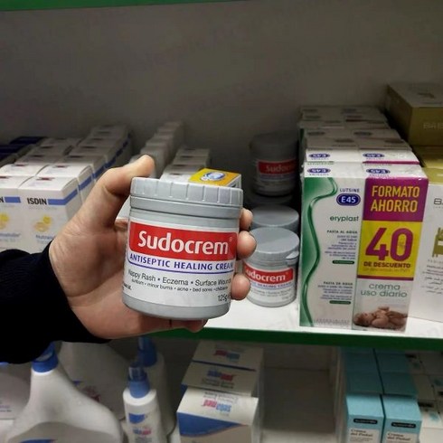 수도크림 - 오리지널 Sudocrem 살균 치유 크림 기저귀 발진 컷 찰과상 경미한 화상 욕창 습진 125g, 1개