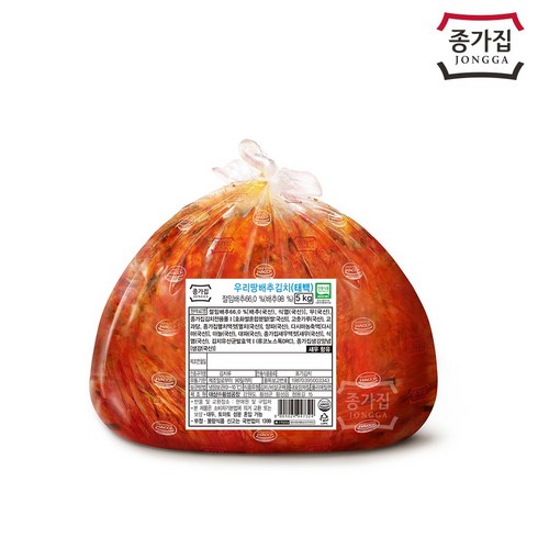 종가집 우리땅 배추김치 태백, 5kg, 1개