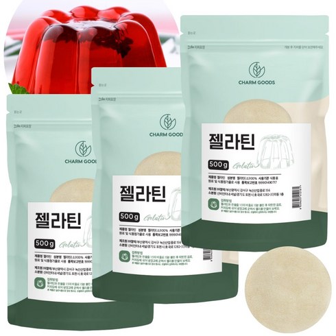 젤라틴 분말 가루, 500g, 3팩