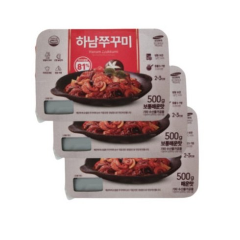 [하남핫푸드][하남쭈꾸미]쭈꾸미볶음 500g x 3팩, 01. 500g 보통매운맛 3팩, 3개