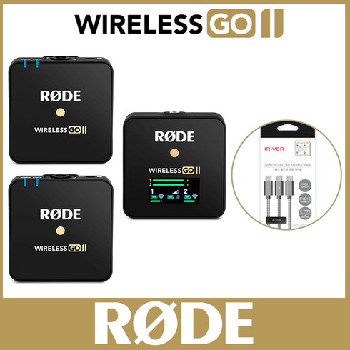 로데 와이어리스고 2 RODE Wireless GO 2 무선마이크 카메라 촬영용 무선 핀 마이크, 로드 와이어리스고 2 + C타입 멀티케이블