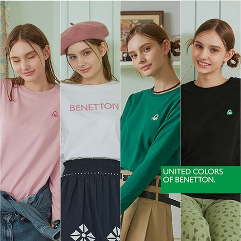 [BENETTON] 24FW 베네통 여성용 코튼 롱슬리브 4종 세트