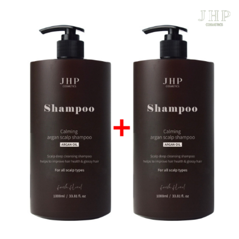 [1+1상품]정품 JHP 녹초엽 아르간 스칼프 샴푸 1000ml+1000ml/약산성샴푸 노폐물케어 딥클렌징 두피진정 두피보호 두피케어 수분공급 영양공급, 2개, 1000ml