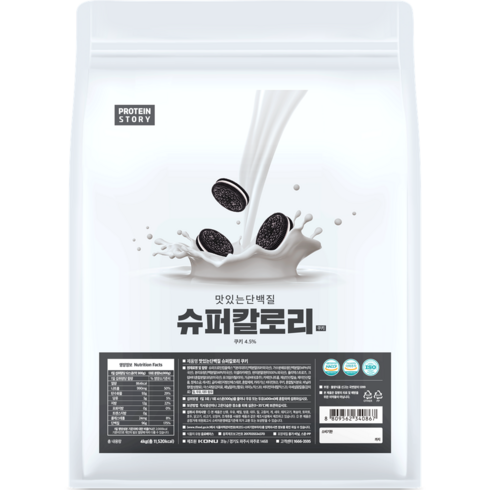 지웨이게이너4kg - 프로틴스토리 슈퍼칼로리 4kg 쿠앤크 살찌는 체중증가 게이너보충제, 1개