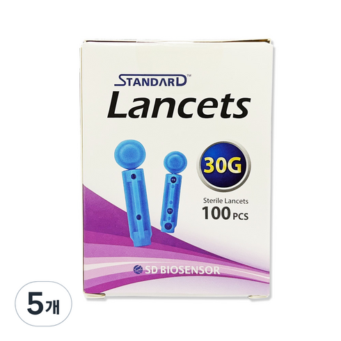 lancets - 에스디바이오센서 스탠다드 란셋 채혈침 30G, 100개입, 5개