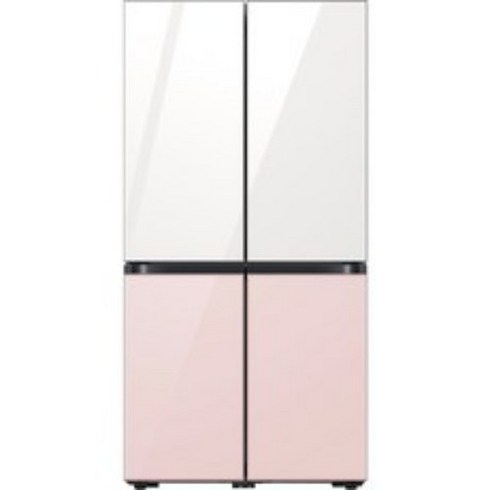 rf90dg91114e - 삼성전자 비스포크 4도어 냉장고 글래스 875L 방문설치, 글램 화이트(상단), 글램 핑크(하단), RF85C90F155