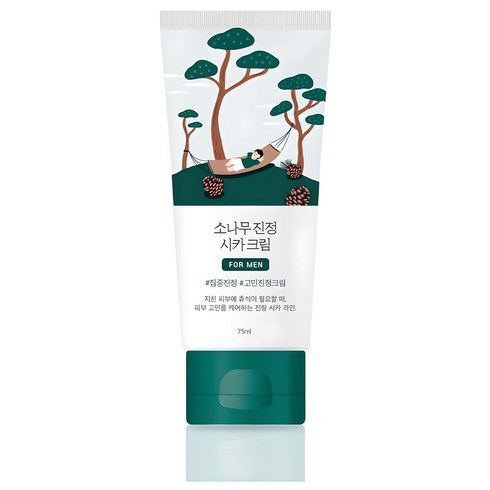 라운드랩 포 맨 소나무 진정 시카 크림, 75ml, 1개