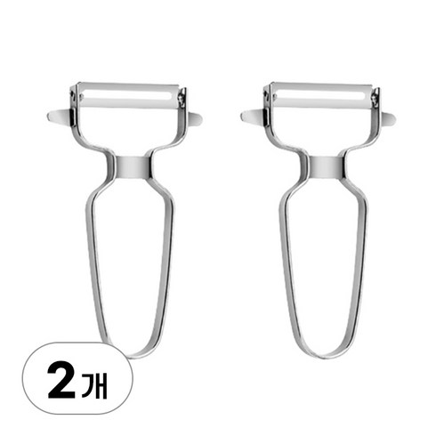 채칼 필러 - 1+1 스텐 양날 필러 감자칼 채칼 야채 깎는 칼 양배추 사과 당근 껍질칼 y 형 감자 무 깍기 체칼, R89127S(2개입, 1세트