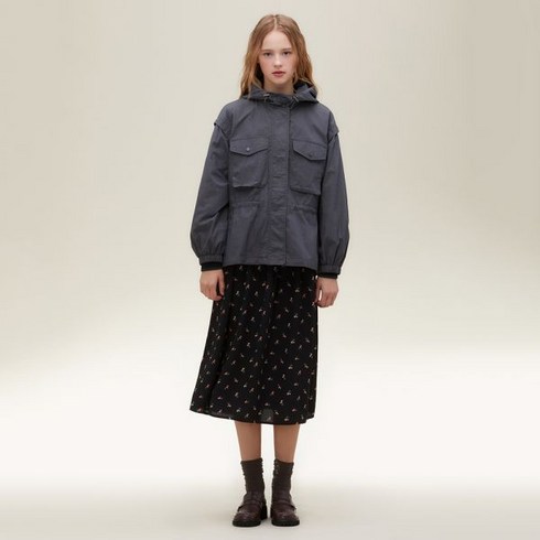 써스데이아일랜드 소매 볼륨 후드티 후드집업 점퍼T226MJP131W 502244