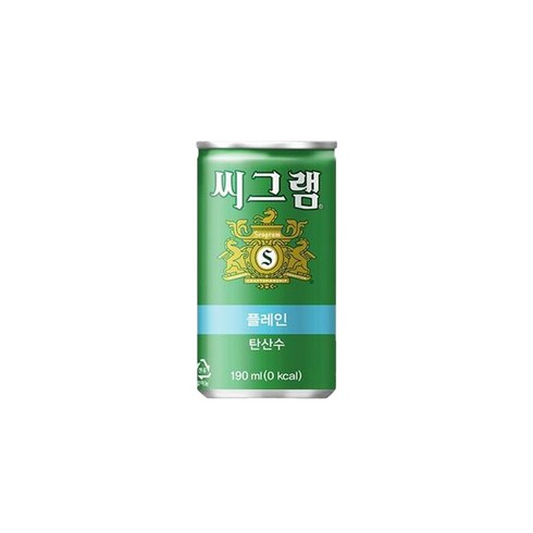 씨그램 플레인 190ml x 30캔 x 2박스(총60캔) 제로칼로리 탄산수 업소용 캔음료, 60개