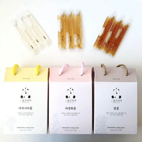 결혼식꿀스틱웨딩답례품 - 허니스틱 스틱 꿀 꿀스틱 선물세트 12gx30포 답례품 선물 아카시아, 야생화꿀, 1개, 360g