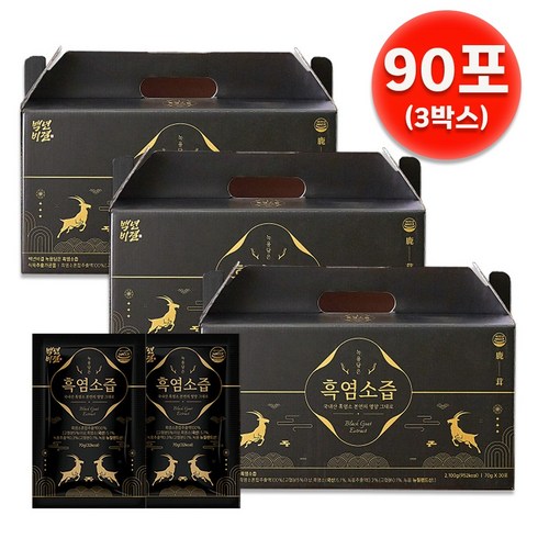 백년비결흑염소즙 - 백년비결 녹용담은 흑염소즙 엑기스 진액 30포 1박스, 70g, 90개