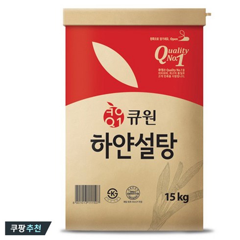 2023년 가성비 최고 설탕15kg - 큐원 하얀 설탕, 1개, 15kg