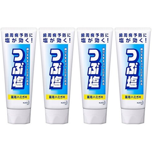 일본소금치약 - Kao Salt Toothpaste 일본 카오 쯔부시오 솔트 소금 불소 치약 180g 4팩, 4개