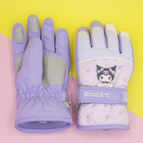 2023년 가성비 최고 스키장갑 키즈 - 산리오 아동용 쿠로미 패딩 방한장갑