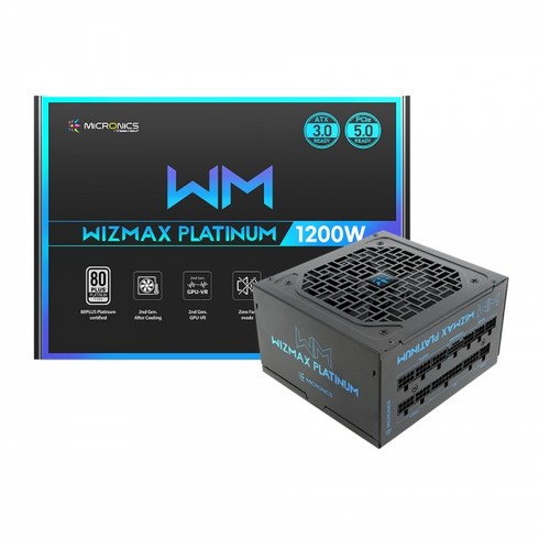 마이크로닉스 WIZMAX 1200W 80PLUS PLATINUM 풀모듈러 ATX 3.0 (PCIE5) 컴퓨터 파워