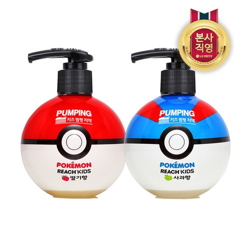 LG생활건강 리치 포켓몬볼 키즈 펌핑치약 250g(딸기향), 250g, 1개