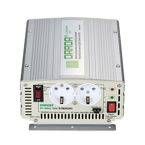 DARDA 차량용 인버터 DP-1000AQ 배터리 DC 12V 1200W 1.2kw 다르다 피앤케이하이테크 1.2k 국산정품 자동차용 안전인증, DP1000AQ, 혼합색상, 1개