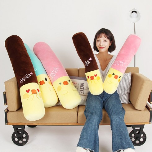 드림에버 대형 빼빼로 인형 롱쿠션 3종 커버분리 110cm 60cm (옵션선택 필수), NEW브라운