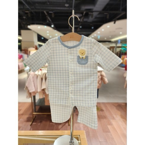 minkmui 밍크뮤 24SS신상품 (BL)3437005402 체크레오7부내의 실내복 (3437005402)