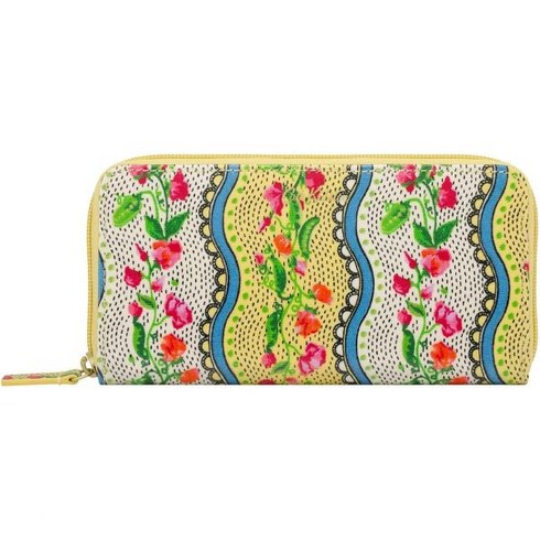 캐스키드슨지갑 - 영국 캐스키드슨 지갑 Cath Kidston Zip Around Continental Large Wallet Purse in Sweet Pea Stripe Yellow Oilclo, 1개