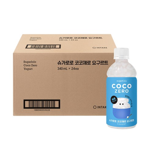 코코랑 - 슈가로로 코코제로 요구르트, 24개, 340ml