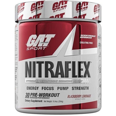 GAT Nitraflex 니트라플렉스 30서빙 블랙베리 레몬에이드(EXP 04/2024), 300g, 1개